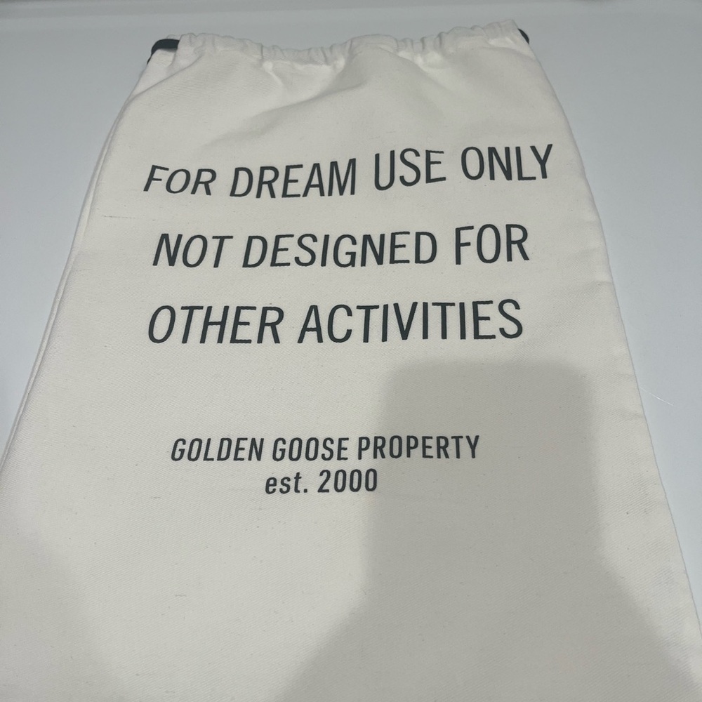 Golden Goose Cream Drawstring shoe bag